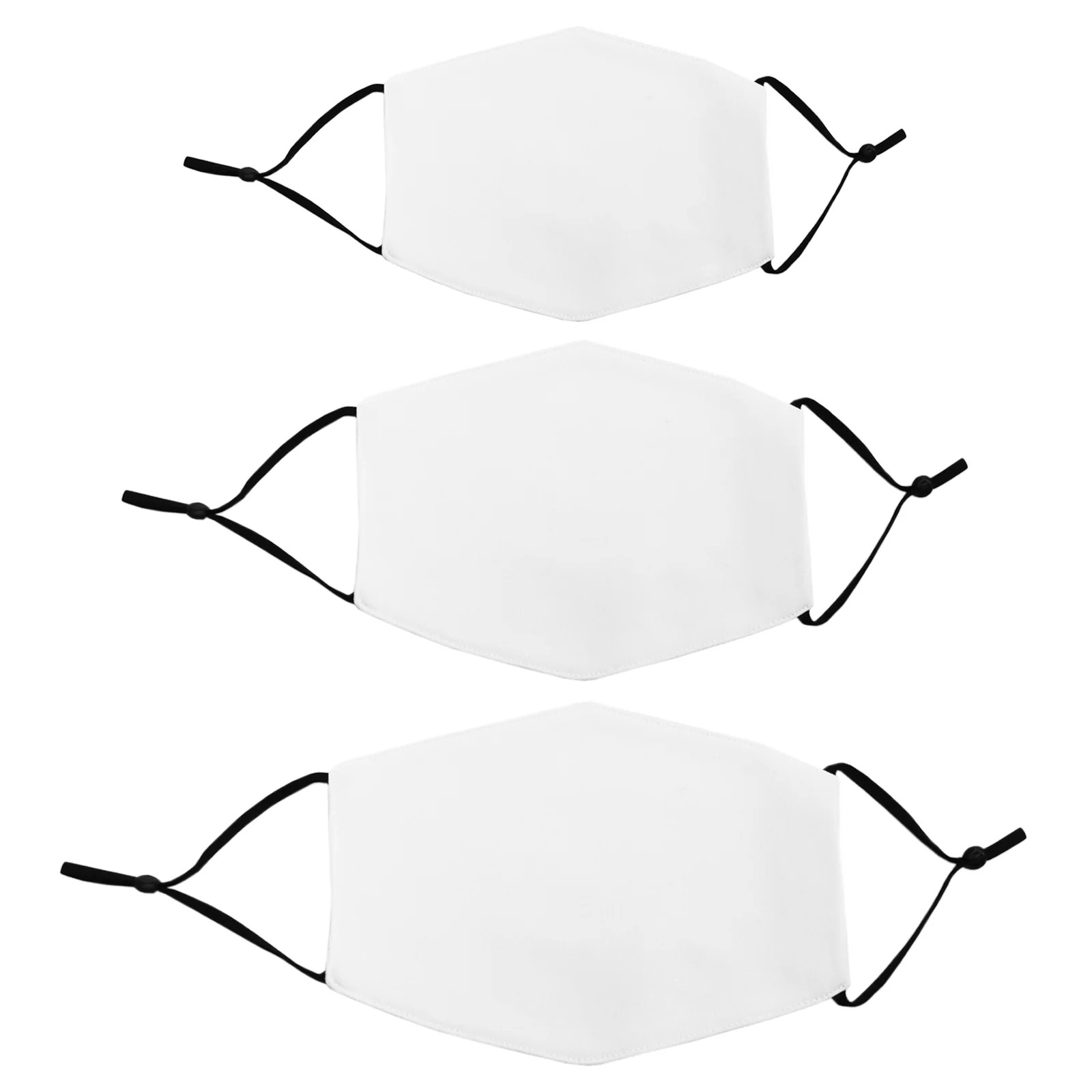Masques faciaux vierges en tissu sans bavure pour sublimation lot de 30 pièces taille adulte