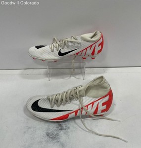 Nike Mens Soccer Cleats Mercurial AH7379-107 White Red Synthetic Lace-Up