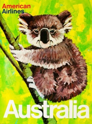 American Airlines Australia Travel Poster Robert Jones-artofuniverse0 A1-A4 Post