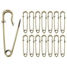 30pcs Safety Pins 63mm Electroplated Large Safety Pin for Clothes, Bronze