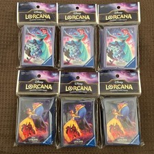 Disney Lorcana TCG Sleeves Beauty the Beast Little Mermaid Ariel set of 6