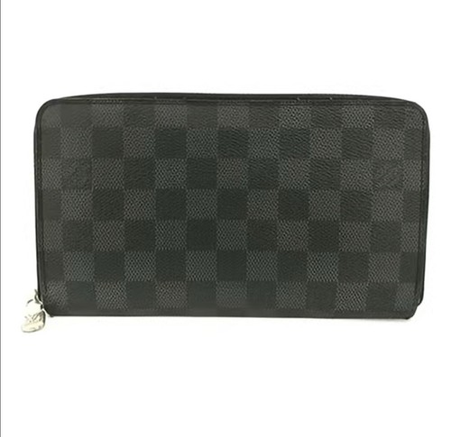 COA_Louis Vuitton Wallet_Damier Graphite_Zip-Around_Black Gray