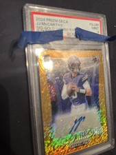 2024 Prizm Deca FoTL  JJ McCarthy Rookie Card Auto /10 Gold Shimmer