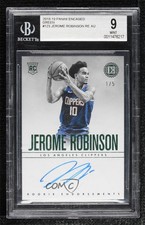 2018 Encased Rookie Endorsements Green 1/5 Jerome Robinson BGS 9 MINT Auto 1a07