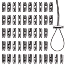 50 Pcs Wire Rope Cable Clip Clamp, M4 Double Hole Wire Rope Lock Clip with End S