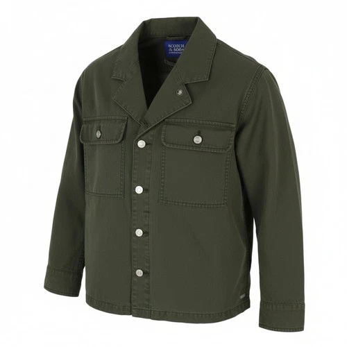 SCOTCH & SODA Men's Jacket M Dark Green Button-Up Oversized Unisex Lightweight video thumbnail
