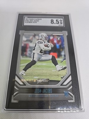 2019 Panini Playbook  #108 Josh Jacobs Platinum #34/49 Rookie SGC 8.5
