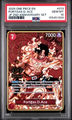 psa10 2025 ONE PIECE JP ポートガス・D・エース 2025 ONE PIECE JAPANESE 2ND ANNIVERSARY SET #013 PORTGAS D. ACE