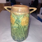 Antique 6 1/4” Roseville Pottery Sunflower Vase Excellent