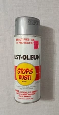1980 RUST-OLEUM SILVER METALLIC METAL SPRAY PAINT CAN NUMBER 7715