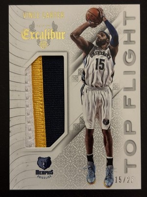 2014-15 PANINI EXCALIBUR TOP FLIGHT VINCE CARTER 15/25 BEAUTIFUL 3 COLOR PATCH!!