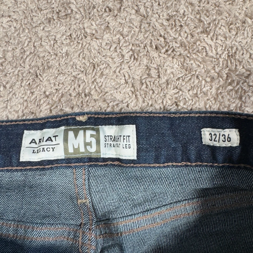 Pantalones de mezclilla Ariat M5 para hombre 32X36 azul legado ajustados pierna recta calce recto Foto 3 de 4