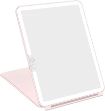 Makeup Mirror with Lights Pink, 2000 mAh USB Rechargeable Lighted Makeup Mirror