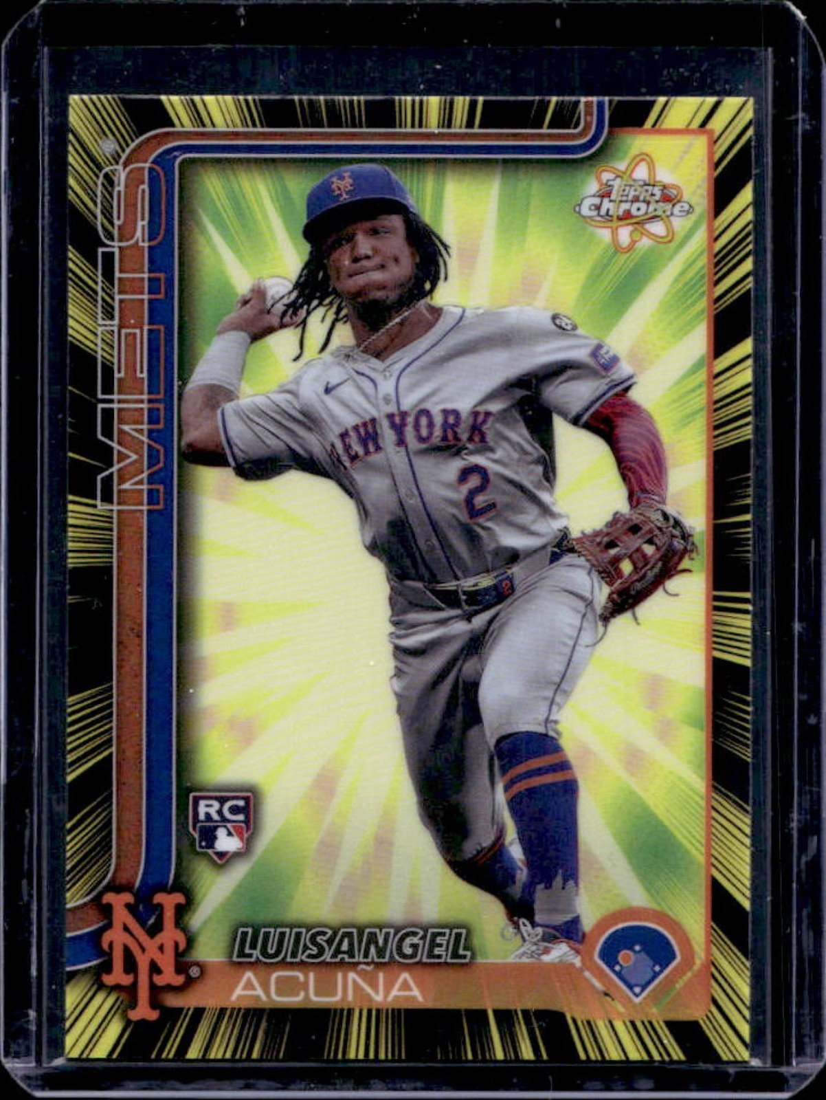 2025 Topps Chrome Luisangel Acuna Radiating Rookies RC Rookie #RR-5 Mets