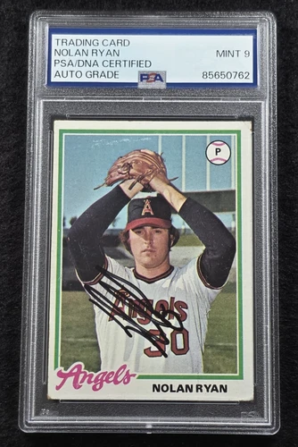 1978 NOLAN RYAN Signed Topps Baseball Card-HOF-CALIFORNIA ANGELS-PSA 9 Auto