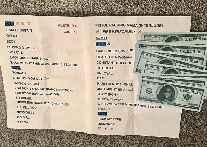 Summer Walker  “Still Finally Over It” 2026 tour set list W/ (50) 100 Dollarbill