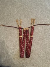 Vintage Hickok Suspenders  Red With Dogs