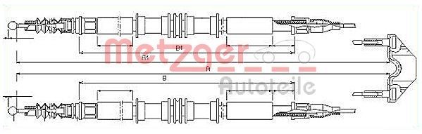 Original METZGER Cable Pull Parking Brake 11.5858 for Opel