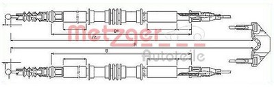 Original METZGER Seilzug Feststellbremse 11.5858 für Opel