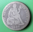 1887-P Seated Liberty Dime Problem Free AG+/ G Condition