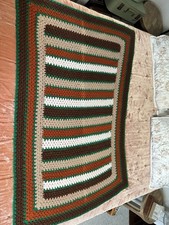 Handmade Multi-Color Crochet Blanket Throw Afghan Approximately 33x50