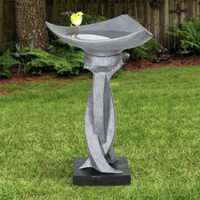 Stylish Concrete Birdbath for Outdoor Living, Gardens, and Patios