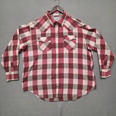 Rugged Country Men's Long Sleeve Pearl Snap Western Shirt Size Big Man 2X