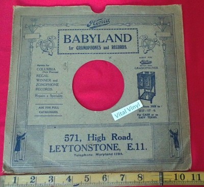 BABYLAND Leytonstone LONDON E11 78 rpm Advertising Sleeve WALL ART