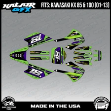 Kalair GFX Graphics Kit for  Kawasaki KX85 KX100 (2001-2013)  Warrior-Gren-Purpl