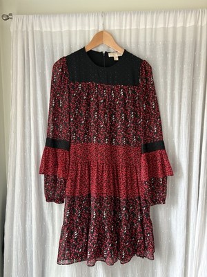 Michael Kors Maple Grove dress Women's S Red Black 