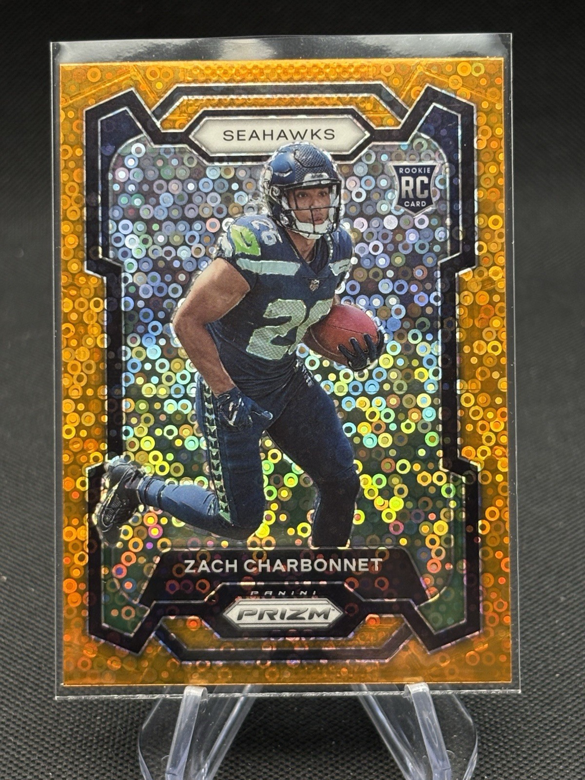 2023 Panini Prizm Zach Charbonnet RC Disco Prizm #392 Seahawks Rookie