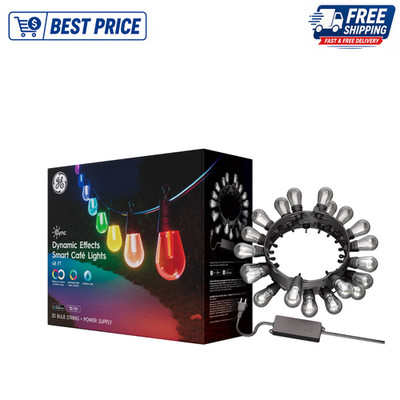 GE Cync Dynamic Effects Smart Cafe Lights 48ft Color Changing Patio String