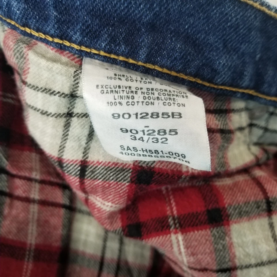 Cabela's Jeans Men's Sz 34/32 VTG Flannel Lined Dark Wash 100% Cotton Normcore - Image 4 of 4