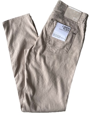 NWT BRAX  STYLE CHUCK  MENS TAN LINEN FLEX 5-POCKET PANT SIZE 30/32 $195