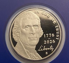 1776-2026 PDS Jefferson Nickel 3 Coin Set duel dated cameo Semiquincentennial