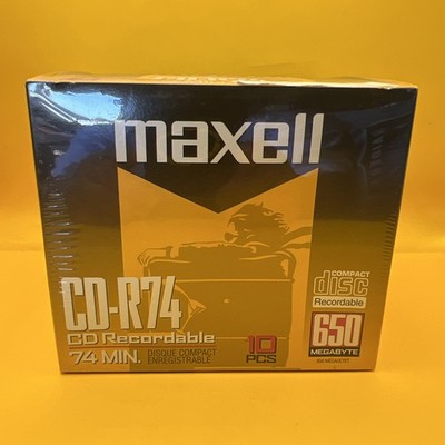 Maxell CD-R74 CD Recordable 74 Min. Pack of 10 NEW