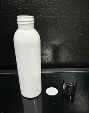 Wholesale White Cosmo Round Plastic Bottle HDPE 4 fl oz 120ml W/Cap 60 Units
