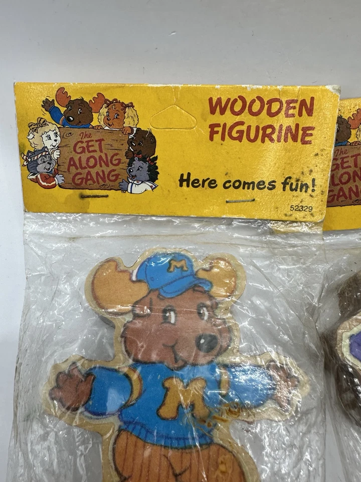 Lote de 2 nuevas figuras de madera vintage de American Greetings The Get Along Gang Foto 4 de 4