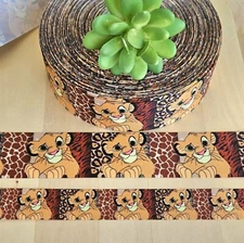 7/8 & 1.5" (1 YD) Lion King Grosgrain Ribbon Nala Jungle Safari Ribbon