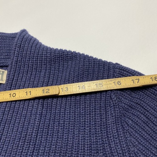 Duluth Trading Men’s Medium Cardigan Sweater Knit Thick 100% Cotton Blue Pockets - Picture 12 of 15