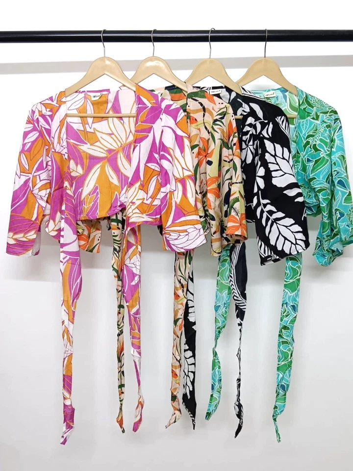 Women's Casual Nature Print Tie knot Top or Pocket Pant Co Ord Set Wholesale Lot - Image 2 of 4
