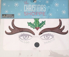 THE CHRISTMAS SHOPPE Adhesive Face Decal - REINDEER - 1 pair
