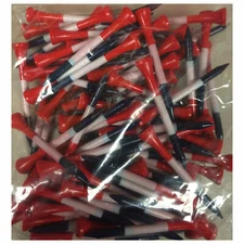 100 x 2 3/4" Patriotic Red White & Blue Wooden Golf Tees (1 x Bag of 100)