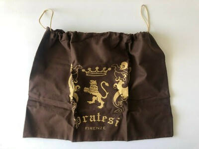 Pratesi Firenze Storage Dust Bag Brown Fabric Drawstring 13.5in x 17.5 in*