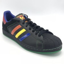 adidas superstar shoes black red yellow green
