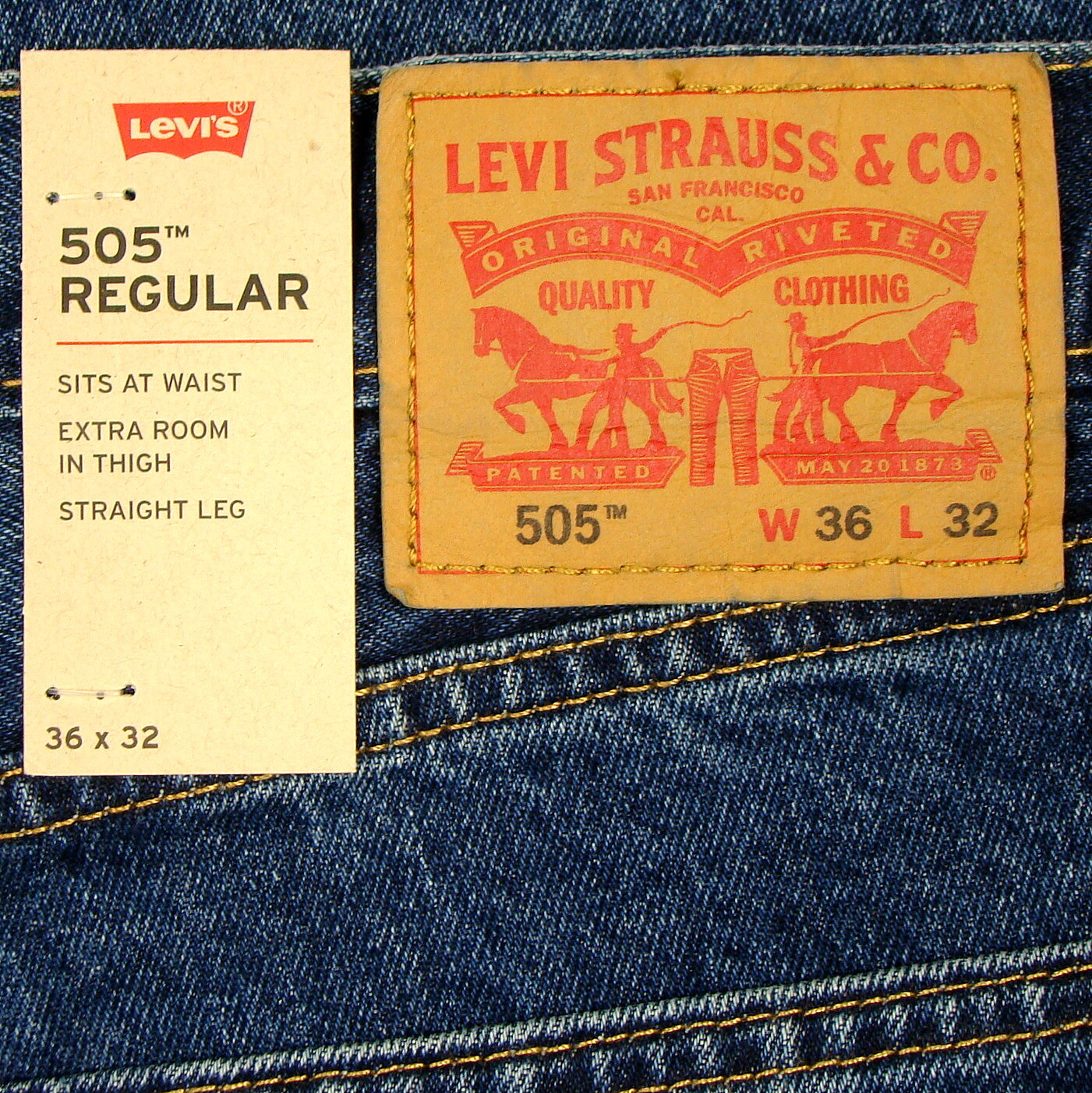 Levis 505 Jeans New Size 36 x 32 DARK - tiendamia.com