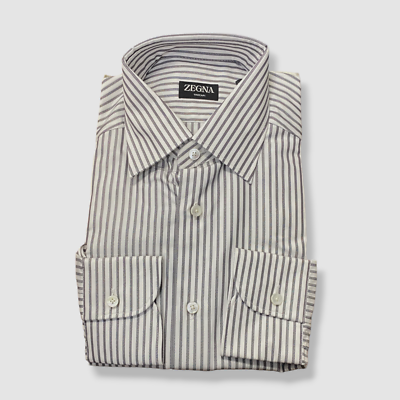 Zegna Men's 100fili Micro-Check Dress Shirt, Dk Grn Ck, Men's, 38 Eu (15 Us), Shirts Tops Formal & Evening Dress Shirts