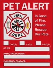 NEW PET EMERGENCY QUALITY VINYL DECALS. FREE SHIPPING