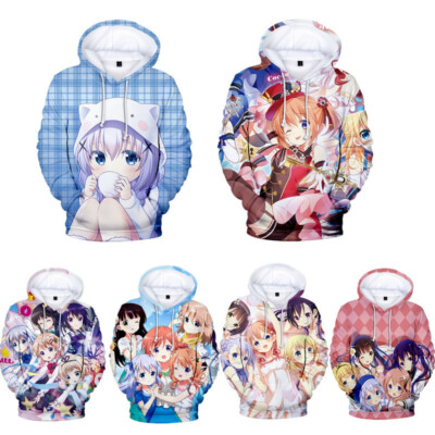 Anime Is the order a rabbit 3D Print Hoodie Men Women Casual Pullover Sweatshirt