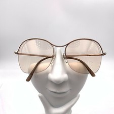 Vintage Logo Paris Gold Metal Oval Half-Rimmed Sunglasses France FRAMES ONLY